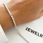 Tennis Necklace Bracelet for Women, Sterling Sliver, Dainty Chocker Necklace, Crystal Bracelet for Women, Wedding Jewelry for Bride, Sparkly Party Prom Hypoallergenic - Image 6