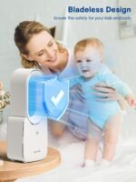 let'me Desk Fan, Portable Bladeless Fan 11.8 inch Small Personal Cooling Fan with 5 Colors Touch Control LED Light, Quiet Table Fan for Office, Home, Bedroom - Image 3