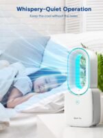 let'me Desk Fan, Portable Bladeless Fan 11.8 inch Small Personal Cooling Fan with 5 Colors Touch Control LED Light, Quiet Table Fan for Office, Home, Bedroom - Image 9