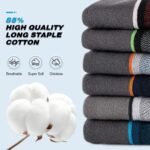 Mens Ankle Running Socks, Athletic Cushioned Low Cut Moisture Wicking Cotton Short Sports Socks, 6 Pairs - Image 4