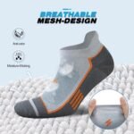 Mens Ankle Running Socks, Athletic Cushioned Low Cut Moisture Wicking Cotton Short Sports Socks, 6 Pairs - Image 5