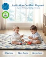 Baby Play Mat 50"x50", Non-Slip Baby Mat for Floor, Soft Thicker, Portable Playmat, Crawling Mat for Babies, Toddlers & Infants to Play and Learn(Earth Beigewhite Tones) - Image 5
