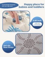 Baby Play Mat 50"x50", Non-Slip Baby Mat for Floor, Soft Thicker, Portable Playmat, Crawling Mat for Babies, Toddlers & Infants to Play and Learn(Earth Beigewhite Tones) - Image 6