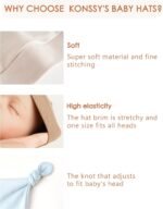 Konssy 6 Pack Baby Newborn Hats Set Knot Beanie Hats Soft for Infant Baby Girls Boys Caps 0-6 Months - Image 8