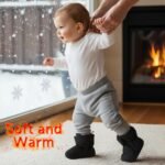 Baby Fleece Booties Newborn Unisex Booties Non-Slip Newborn Infant First Walkers Warm Shoes House Slippers for Baby Boys & Baby Girls Toddlers - Image 3