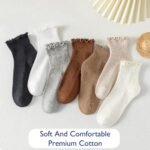 Hstyle 6 Pairs of Ruffle Socks Women, Cute Ruffle Ankle Socks - Image 4