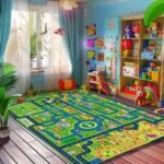 Car Rug Play Mat, Kids Carpet City Map for Bedroom Classroom, Extra Large Thick (59X39.4 Inch) - Image 3
