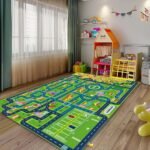 Car Rug Play Mat, Kids Carpet City Map for Bedroom Classroom, Extra Large Thick (59X39.4 Inch) - Image 4