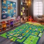 Car Rug Play Mat, Kids Carpet City Map for Bedroom Classroom, Extra Large Thick (59X39.4 Inch) - Image 6