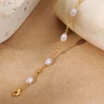 SLOONG Gold Pearl Bracelets for Women Trendy, 14K Real Gold Plated Dainty Stackable Snake Chain CZ Heart Pendant Bracelets, Layered Waterproof Jewelry Gift for Women Adjustable 6"+2" - Image 7