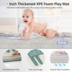 79x71 Extra Large Baby Play Mat for Floor, Foldable Foam Playmat for Babies 0-12 Months & Kids, Non-Toxic Waterproof Baby Mat for Floor, Thick Playpen Mat for Tummy Time Crawling - Image 3