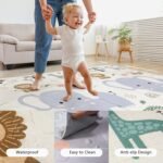 79x71 Extra Large Baby Play Mat for Floor, Foldable Foam Playmat for Babies 0-12 Months & Kids, Non-Toxic Waterproof Baby Mat for Floor, Thick Playpen Mat for Tummy Time Crawling - Image 5