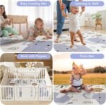 79x71 Extra Large Baby Play Mat for Floor, Foldable Foam Playmat for Babies 0-12 Months & Kids, Non-Toxic Waterproof Baby Mat for Floor, Thick Playpen Mat for Tummy Time Crawling - Image 6