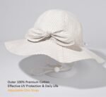 Baby Girl Sun Hat Summer Foldable Beach Hats with UPF50+ Sun Protection Wide Brim Toddler Bucket Hat Cap - Image 5