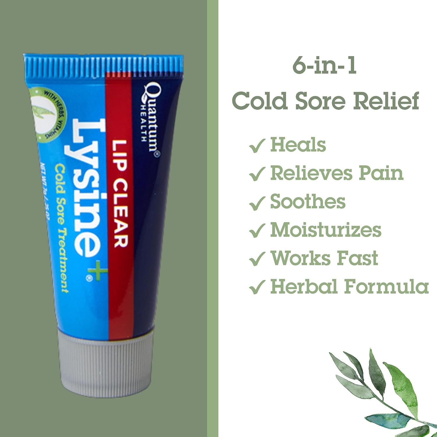 Quantum Health Lip Clear Lysine+ Cold Sore Treatment Soothe & Moisturize Mouth Sores - L-Lysine Menthol Calendula & Propolis Ointment - Transparent Fever Blister Healing Balm - 0.25 Oz - Image 4