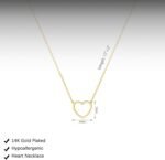 Cute Heart Necklace Dainty 18k Gold Plated Tiny Heart Pendant Choker Necklaces Small Gold Love Open Heart Chain Necklace for Women Simple Gold Necklace for Women Trendy Jewelry - Image 6