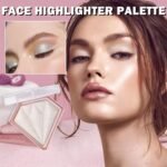 White Highlighter Makeup Palette Face Highlighter Powder Iluminadores De Maquillaje Narutal Shimmer Glitter Highlighter Contour Powder Makeup Palette-01 Pearl White - Image 3