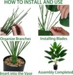 Artificial Bird of Paradise Plant 28“, 18 Trunks, Faux Palm Tree in Pot for Indoor/Outdoor Décor - Image 4