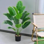 Artificial Bird of Paradise Plant 28“, 18 Trunks, Faux Palm Tree in Pot for Indoor/Outdoor Décor - Image 6