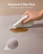 Blissful Diary Vegan Leather Baby Play Mat, 50x50 Thicken Foam Cushioned & Waterproof Playpen Mat for Infants and Toddlers, Stylish and Just Wipe-Clean Playmat for Baby Play on Floor, Taupe - Image 5