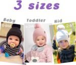 Toddler Baby Winter Hat Warm Fleece Lined Knit Kids Hat with Earflap Infant Newborn Pom Pom Beanie Knit Cap Girls Boys - Image 7