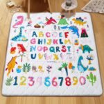 Baby Play Mat - Thicken 71x59 Inch Soft Foam Crawling Mat for Playpen & Floor, Non-Slip Waterproof Playmats for Infants & Toddlers, Portable Foldable & Machine Washable, Dinosaur & Letters - Image 3