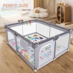 Baby Play Mat - Thicken 71x59 Inch Soft Foam Crawling Mat for Playpen & Floor, Non-Slip Waterproof Playmats for Infants & Toddlers, Portable Foldable & Machine Washable, Dinosaur & Letters - Image 4