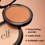 e.l.f. Primer-Infused Bronzer, Long-Lasting, Lightweight & Buildable Powder Bronzer, Delivers A Matte Finish, Vegan & Cruelty-Free, Tan O' Clock - Image 4