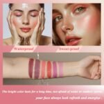 Cream Blush stick, Natural-Looking Matte Finish Makeup Blush stick, Hydrating Long Lasting Lightweight Blendable Blush for cheeks (#2 Bright Pink, 1 PC) - Image 6