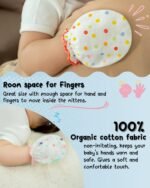 RATIVE Baby Mittens No Scratch Organic Cotton for Newborn 0-6 Months | Baby Essentials Must-Haves for Boys & Girls - Image 5