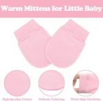 Sarfel 4 Pack Baby Hats 0-6 Months Newborn Hats for Girls with Bow Infant Hat Newborn Beanie Baby Hat and Mitten Set Cotton - Image 6