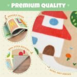 Washable Kids Playroom Rug – 5x7 Play Rug for Preschool Toddlers, Baby Girls, Educational with Cute Animals – Non-Slip, Stain Resistant, Soft & Safe for Bedroom, Play Room and Classroom - Blue - Image 6