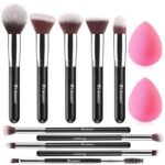 BEAKEY Makeup Brushes Set, Professional Foundation Eyeshadow Concealer Blush Powder Bronzer Applicator, 2 Blender Sponge with Beauty Paper Case,Stocking Stuffers - Image 2