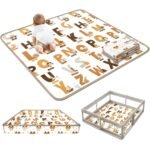 Baby Play Mat for Baby Activity, 50 x 50 Playpen Mat, Foldable Foam Cushioned Playmat, Soft Lightweight Waterproof, Easy to Store Wipeable, Tummy Time & Floor Play, for Babies Infants and Toddler ﻿ ﻿ - Image 2