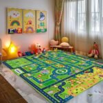 Car Rug Play Mat, Kids Carpet City Map for Bedroom Classroom, Extra Large Thick (59X39.4 Inch) - Image 2