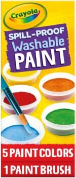 Crayola Spill Proof Paint Set (5ct), Washable Paint for Kids, Craft Supplies for Classrooms, School Supplies - Image 2