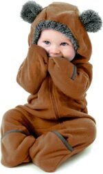 Cuddle Club Fleece Baby Bunting Bodysuit with Hood, Convertible Mittens & Booties, Car Seat Friendly, Soft & Warm, Easy Zip - Image 2