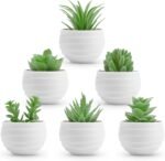 Der Rose 6 Pack Fake Plants Small Realistic Succulents Plants Artificial for Home Room Decor Indoor - Image 2