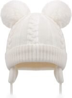 Duoyeree Toddler Winter Hat with Earflap Scarf Hood Thick Warm Kids Skull Cap for Baby Girls Boys - Image 2