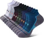 Mens Ankle Running Socks, Athletic Cushioned Low Cut Moisture Wicking Cotton Short Sports Socks, 6 Pairs - Image 2