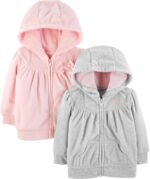 Simple Joys by Carter's girls 2-pack Full Zip Hoodies - Image 2