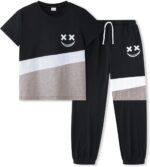 Size 5-13 Years Boys Summer/Spring Outfits Set Short Sleeve T-Shirt & Pants Kids Boys Fall Fashion Clothes Sets - Image 2