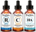 TruSkin Face Serum Trio – Hyaluronic Acid, Vitamin C & Retinol Serum for Face – Anti Aging Skin Care Set for Women – Skincare for Bright, Smooth, Hydrated & Firmer-Looking Skin, 1 fl oz, 3 Bottles - Image 2