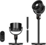 hykolity Fan for Bedroom, 90°+70° Omnidirectional Oscillating Standing Fan, 3 in 1 Pedestal & Tabletop fan, Quiet Floor Fan with Remote, Adjustable Heights, 8 Speeds Air Circulator, 12H Timer - Image 2